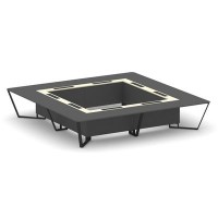 Steel Meet KMK-PR.B.SP-20K2 (Антрацит/Ваниль/Черный) Стол переговорный квадратный