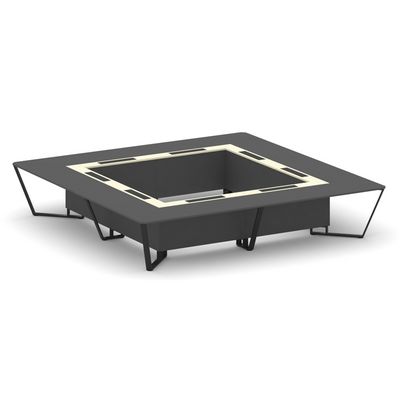 Steel Meet KMK-PR.B.SP-20K2 (Антрацит/Ваниль/Черный) Стол переговорный квадратный