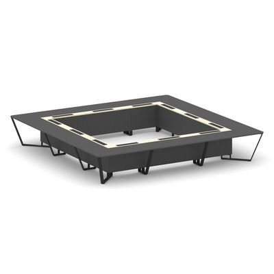 Steel Meet KMK-PR.B.SP-24K (Антрацит/Ваниль/Черный) Стол переговорный квадратный