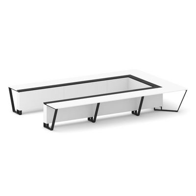 Steel Meet KM-PR.B.SP-15P (Белый бриллиант/Графит/Черный) Стол переговорный П-образный