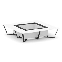 Steel Meet KM-PR.B.SP-16K (Белый бриллиант/Графит/Черный) Стол переговорный квадратный