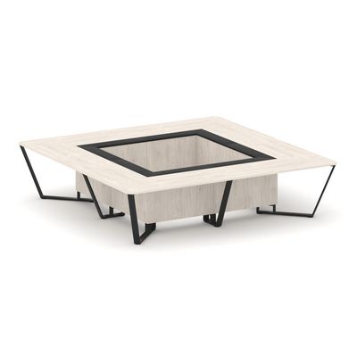 Steel Meet KM-PR.B.SP-16K (Денвер светлый/Графит/Черный) Стол переговорный квадратный