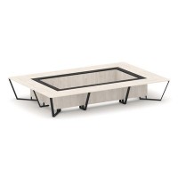 Steel Meet KM-PR.B.SP-20K (Денвер светлый/Графит/Черный) Стол переговорный прямоугольный