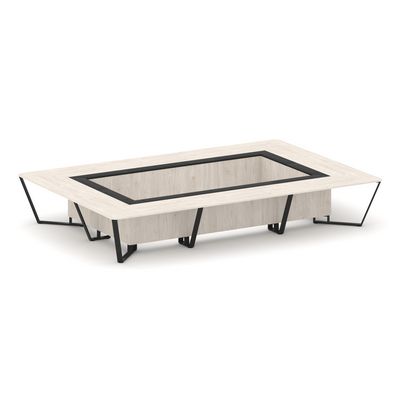 Steel Meet KM-PR.B.SP-20K (Денвер светлый/Графит/Черный) Стол переговорный прямоугольный