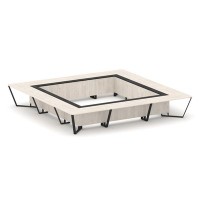 Steel Meet KM-PR.B.SP-24K (Денвер светлый/Графит/Черный) Стол переговорный квадратный