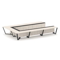 Steel Meet KMK-PR.B.SP-15P (Денвер светлый/Графит/Черный) Стол переговорный П-образный