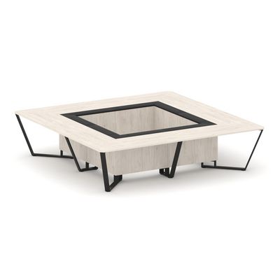 Steel Meet KMK-PR.B.SP-16K (Денвер светлый/Графит/Черный) Стол переговорный квадратный