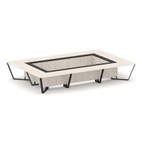 Steel Meet KMK-PR.B.SP-20K (Денвер светлый/Графит/Черный) Стол переговорный прямоугольный