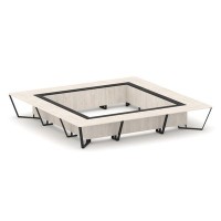 Steel Meet KMK-PR.B.SP-24K (Денвер светлый/Графит/Черный) Стол переговорный квадратный