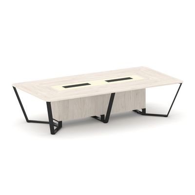 Steel Meet KM-PR.B.SP-12 (Денвер светлый/Ваниль/Черный) Стол переговорный прямоугольный
