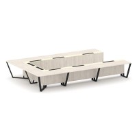 Steel Meet KM-PR.B.SP-15P (Денвер светлый/Ваниль/Черный) Стол переговорный П-образный