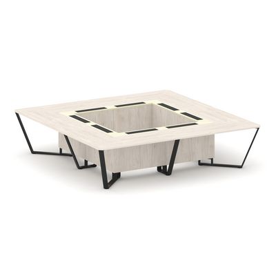 Стил Мит KM-PR.B.SP-16K (Денвер светлый/Ваниль/Черный) Стол переговорный квадратный