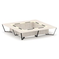 Steel Meet KM-PR.B.SP-20K2 (Денвер светлый/Ваниль/Черный) Стол переговорный квадратный