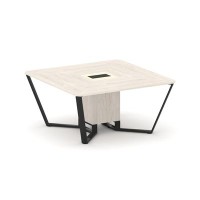Steel Meet KMK-PR.B.SP-08 (Денвер светлый/Ваниль/Черный) Стол переговорный квадратный
