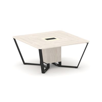 Steel Meet KMK-PR.B.SP-08 (Денвер светлый/Ваниль/Черный) Стол переговорный квадратный