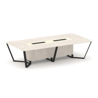Steel Meet KMK-PR.B.SP-12 (Денвер светлый/Ваниль/Черный) Стол переговорный прямоугольный