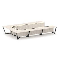 Steel Meet KMK-PR.B.SP-15P (Денвер светлый/Ваниль/Черный) Стол переговорный П-образный