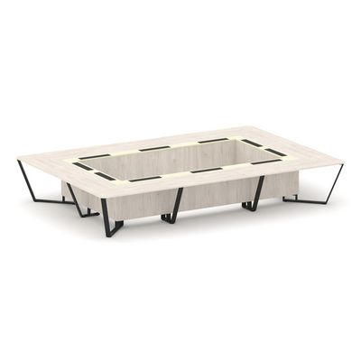 Steel Meet KMK-PR.B.SP-20K (Денвер светлый/Ваниль/Черный) Стол переговорный прямоугольный