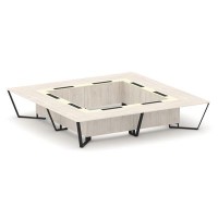 Steel Meet KMK-PR.B.SP-20K2 (Денвер светлый/Ваниль/Черный) Стол переговорный квадратный