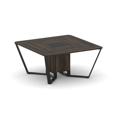 Steel Meet KM-PR.B.SP-08 (Дуб мали/Графит/Черный) Стол переговорный квадратный