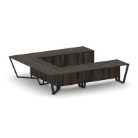 Steel Meet KM-PR.B.SP-11P (Дуб мали/Графит/Черный) Стол переговорный П-образный