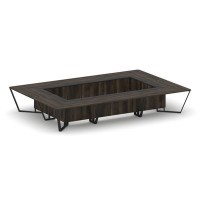 Steel Meet KM-PR.B.SP-20K (Дуб мали/Графит/Черный) Стол переговорный прямоугольный