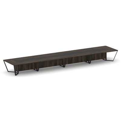 Steel Meet KM-PR.B.SP-24 (Дуб мали/Графит/Черный) Стол переговорный прямоугольный