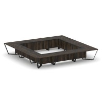 Steel Meet KM-PR.B.SP-24K (Дуб мали/Графит/Черный) Стол переговорный квадратный