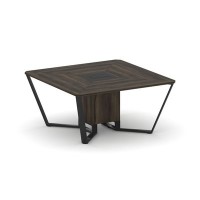 Steel Meet KMK-PR.B.SP-08 (Дуб мали/Графит/Черный) Стол переговорный квадратный