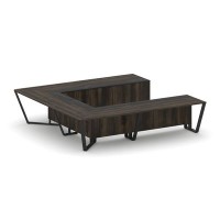 Steel Meet KMK-PR.B.SP-11P (Дуб мали/Графит/Черный) Стол переговорный П-образный