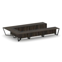 Steel Meet KMK-PR.B.SP-15P (Дуб мали/Графит/Черный) Стол переговорный П-образный