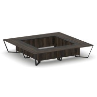 Steel Meet KMK-PR.B.SP-20K2 (Дуб мали/Графит/Черный) Стол переговорный квадратный