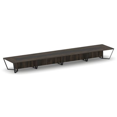 Steel Meet KMK-PR.B.SP-24 (Дуб мали/Графит/Черный) Стол переговорный прямоугольный