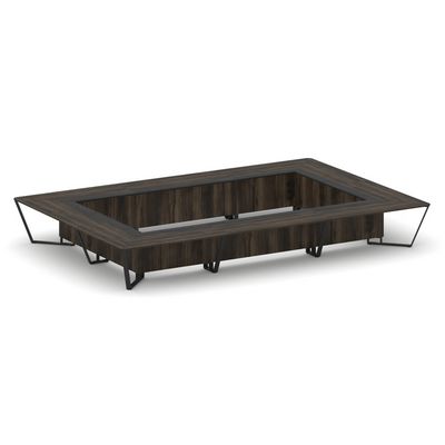 Steel Meet KMK-PR.B.SP-26K2 (Дуб мали/Графит/Черный) Стол переговорный прямоугольный