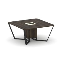 Steel Meet KM-PR.B.SP-08 (Дуб мали/Ваниль/Черный) Стол переговорный квадратный