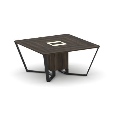 Steel Meet KM-PR.B.SP-08 (Дуб мали/Ваниль/Черный) Стол переговорный квадратный