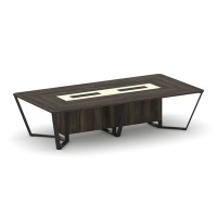 Steel Meet KM-PR.B.SP-12 (Дуб мали/Ваниль/Черный) Стол переговорный прямоугольный