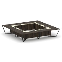 Steel Meet KM-PR.B.SP-20K2 (Дуб мали/Ваниль/Черный) Стол переговорный квадратный