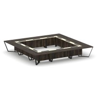 Steel Meet KM-PR.B.SP-24K (Дуб мали/Ваниль/Черный) Стол переговорный квадратный