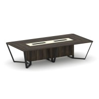 Steel Meet KMK-PR.B.SP-12 (Дуб мали/Ваниль/Черный) Стол переговорный прямоугольный