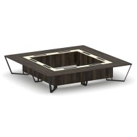 Steel Meet KMK-PR.B.SP-20K2 (Дуб мали/Ваниль/Черный) Стол переговорный квадратный