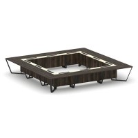 Steel Meet KMK-PR.B.SP-24K (Дуб мали/Ваниль/Черный) Стол переговорный квадратный