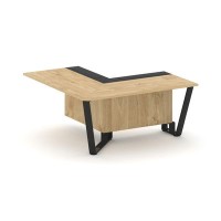 Steel Meet KM-PR.B.SPPOU-16(L) (Тиквуд светлый/Графит/Черный) Проходной угловой модуль левый