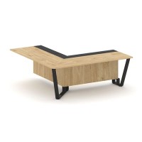 Steel Meet KM-PR.B.SPPOU-20(L) (Тиквуд светлый/Графит/Черный) Проходной угловой модуль левый