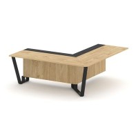 Steel Meet KM-PR.B.SPPOU-20(R) (Тиквуд светлый/Графит/Черный) Проходной угловой модуль правый