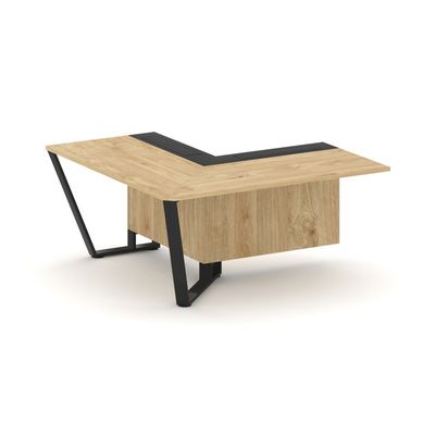 Steel Meet KMK-PR.B.SPZOU-16(L) (Тиквуд светлый/Графит/Черный) Завершающий угловой модуль левый