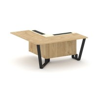 Steel Meet KM-PR.B.SPPOU-16(L) (Тиквуд светлый/Ваниль/Черный) Проходной угловой модуль левый