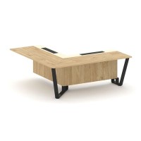 Steel Meet KM-PR.B.SPPOU-20(L) (Тиквуд светлый/Ваниль/Черный) Проходной угловой модуль левый