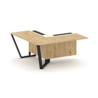 Steel Meet KM-PR.B.SPZOU-16(L) (Тиквуд светлый/Ваниль/Черный) Завершающий угловой модуль левый