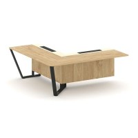 Steel Meet KM-PR.B.SPZOU-20(L) (Тиквуд светлый/Ваниль/Черный) Завершающий угловой модуль левый